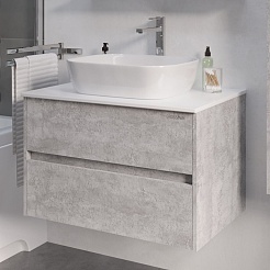 Grossman Мебель для ванной Эдванс 80 GR-3020 подвесная цемент светлый – фотография-5